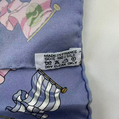 Hermes Scarf Silk Pavois Flag Blue — view 8