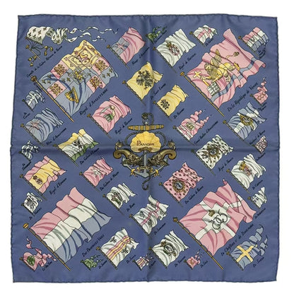 Hermes Scarf Silk Pavois Flag Blue