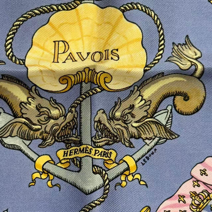Hermes Scarf Silk Pavois Flag Blue — view 6