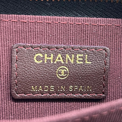 Chanel Coin Case Quilted Black Gold CC Logo Zip Around Lambskin — view 4