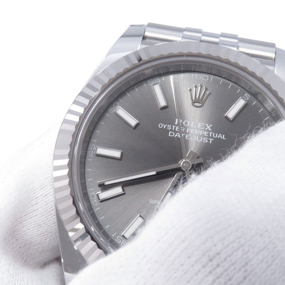 Rolex Datejust 41 SS 18k White Gold Roulette Watch Calf Dial — view 4