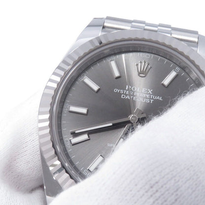 Rolex Datejust 41 SS 18k White Gold Roulette Watch Calf Dial — view 4