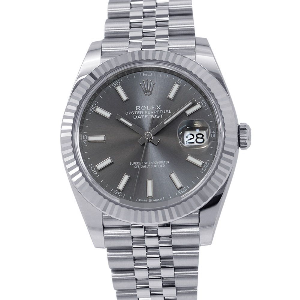 Rolex Datejust 41 SS 18k White Gold Roulette Watch Calf Dial
