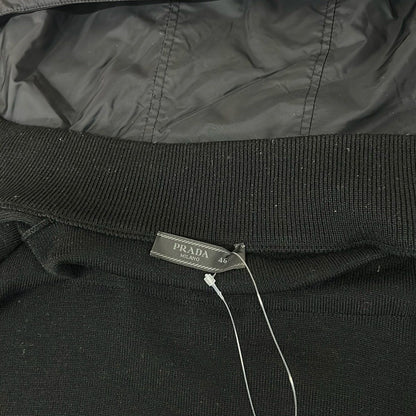 Prada Jacket 46 S Black Long Sleeve Zip Up Spring Autumn Wool — view 7