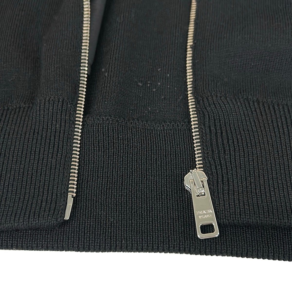 Prada Jacket 46 S Black Long Sleeve Zip Up Spring Autumn Wool — view 9