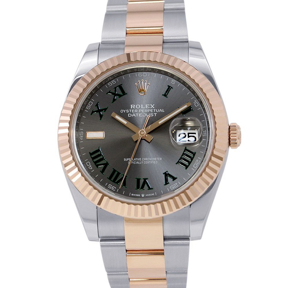 Rolex Datejust 41 SS 18k Pink Gold Watch Calf Dial