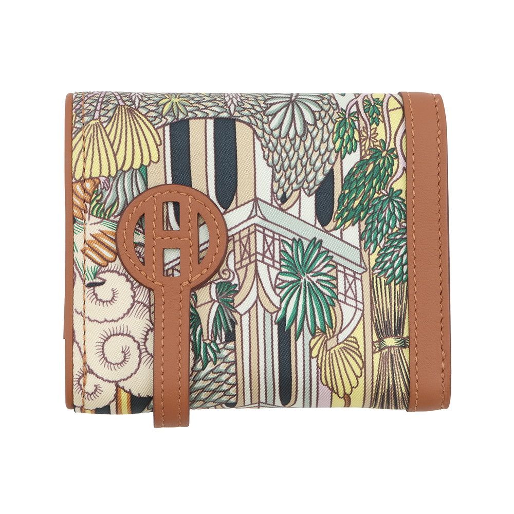 Hermes Bifold Wallet Avec Soie Compact Animapolis Gold Multi Color Silver Swift — view 3
