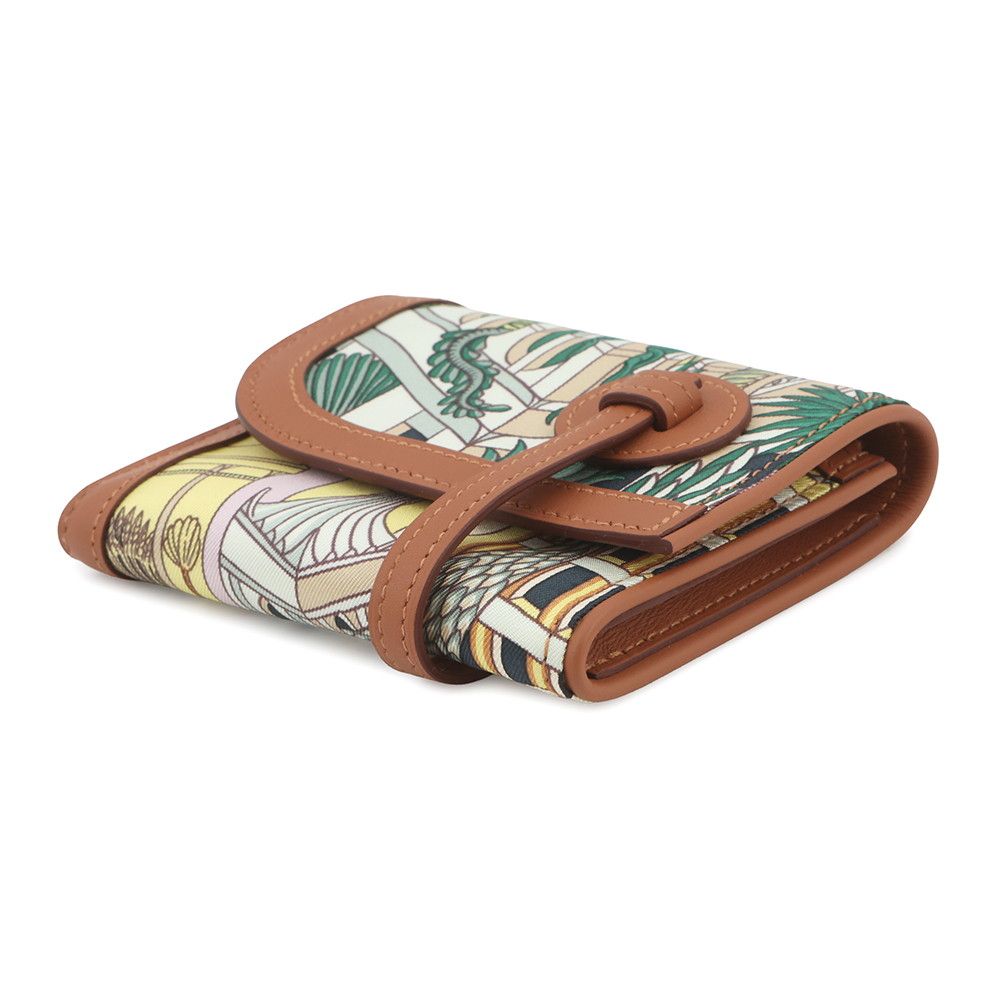 Hermes Bifold Wallet Avec Soie Compact Animapolis Gold Multi Color Silver Swift — view 2