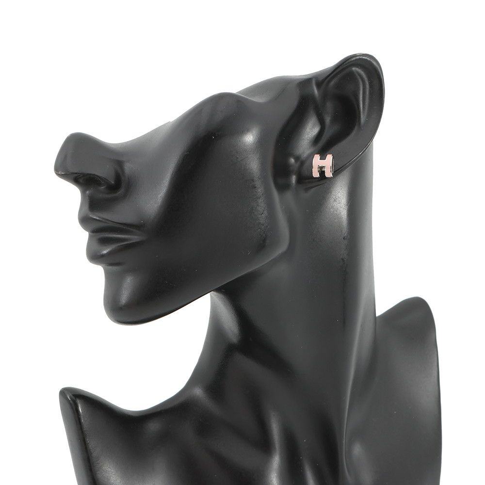 Hermes Earrings Mini Pop Pink Silver Motif — view 4