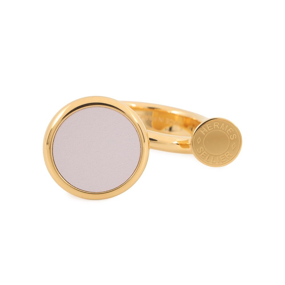 Hermes Ring Col Horn Motif Movper Gold Metal Swift