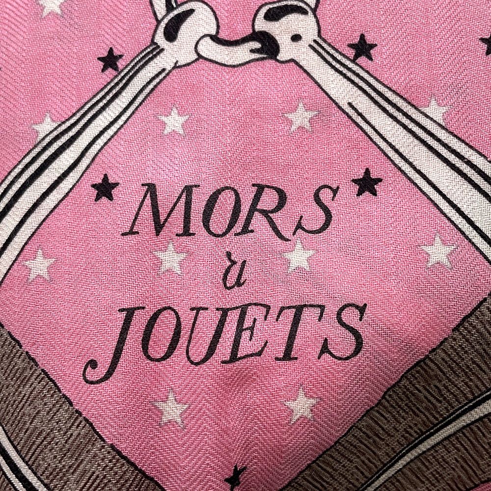 Hermes Shawl Carre 140 Jean Bit Mors a Jouets Cashmere Silk Scarf — view 2
