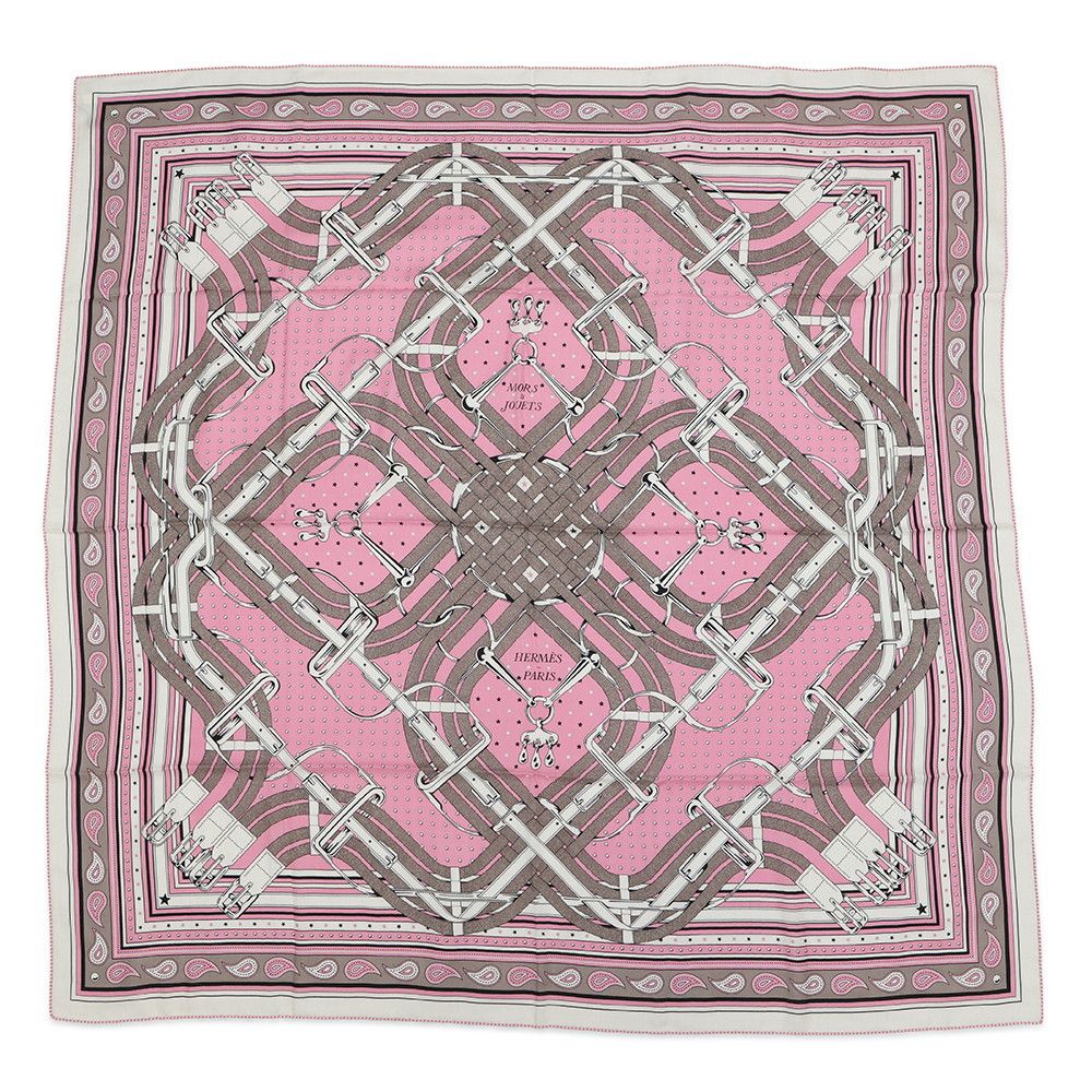Hermes Shawl Carre 140 Jean Bit Mors a Jouets Cashmere Silk Scarf