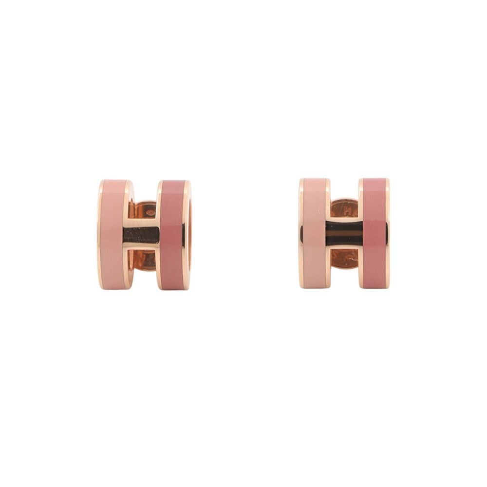 Hermes Earrings Mini Pop Lo Cover le Beauty Pink Gold