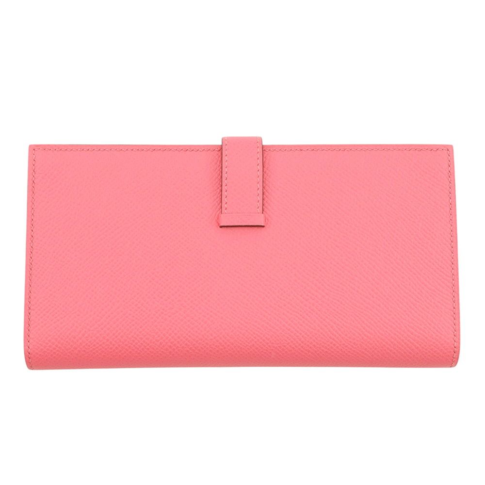 Hermes Wallet Bearn Souffle Rose Azalea Silver Epsom — view 3