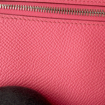 Hermes Wallet Bearn Souffle Rose Azalea Silver Epsom — view 8