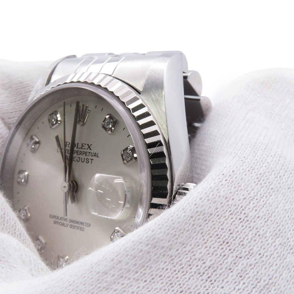 Rolex Datejust 36 No SS White Gold Watch Silver Dial Diamond — view 4