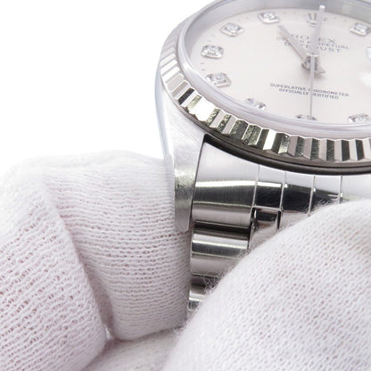 Rolex Datejust 36 No SS White Gold Watch Silver Dial Diamond — view 5