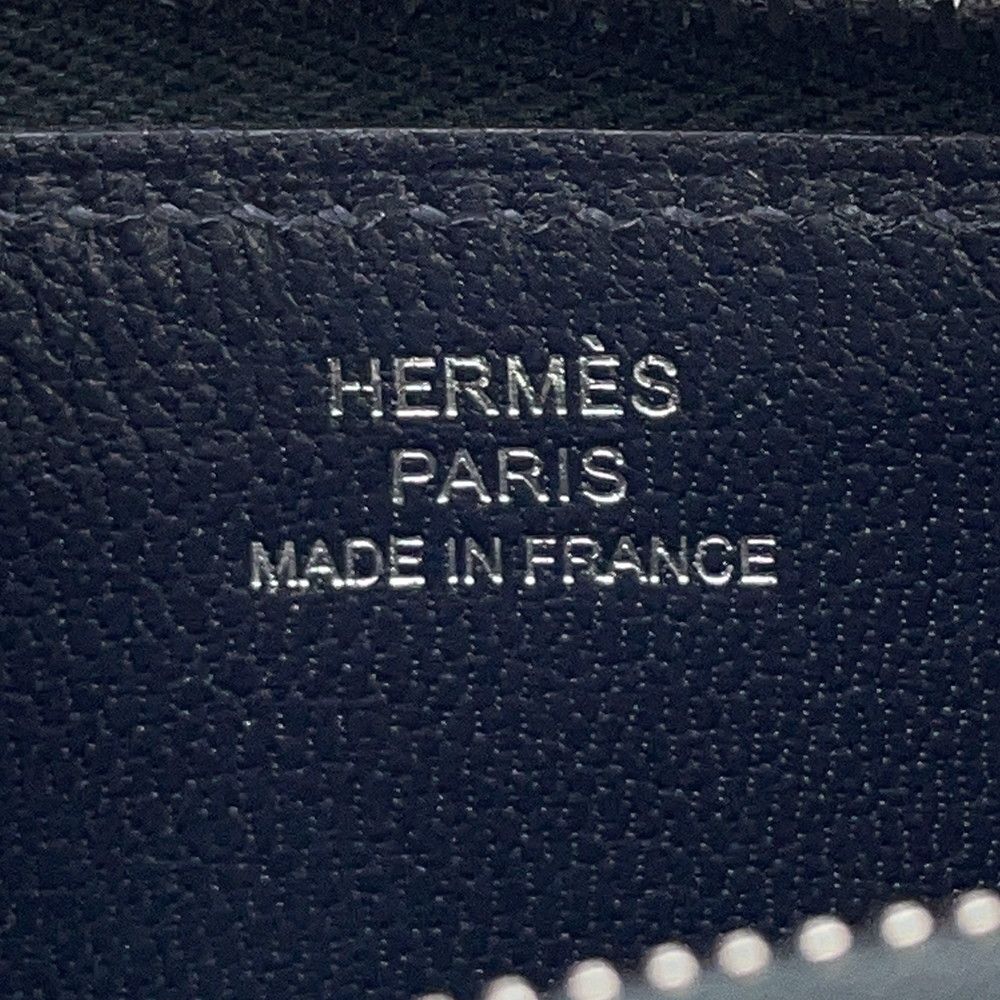 Hermes Coin Case Zip Azap Compact Canvas Silver — view 7