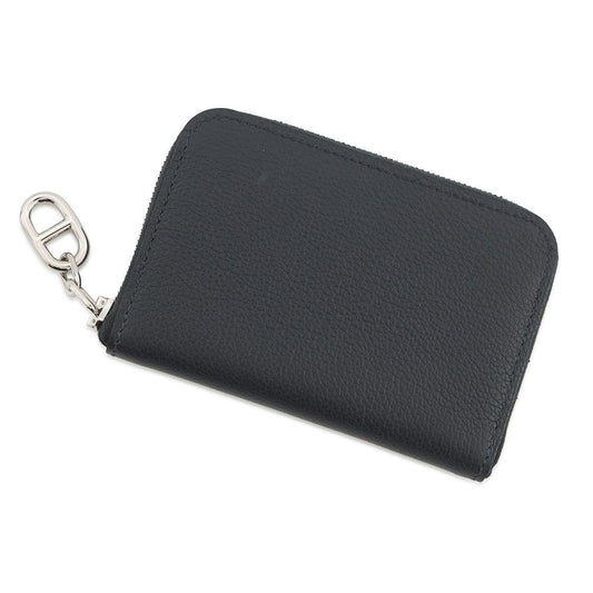 Hermes Coin Case Zip Azap Compact Canvas Silver