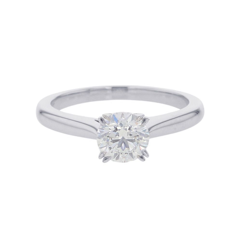 Harry Winston Ring Round Cut Solitaire Diamond Platinum
