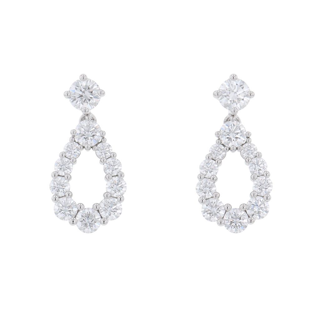 Harry Winston Earrings Loop Small Diamond Total Platinum Eadprdsmlp