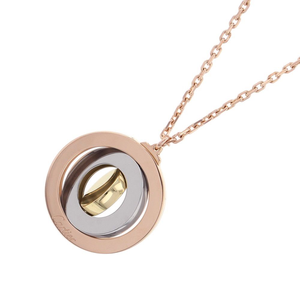Cartier Necklace Round Trinity 18k Pink Gold 18k Yellow 18k White Pendant — view 4