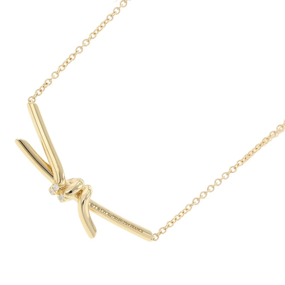 Tiffany & Co Necklace Knot Pendant Diamond Total 18k Yellow Gold — view 3