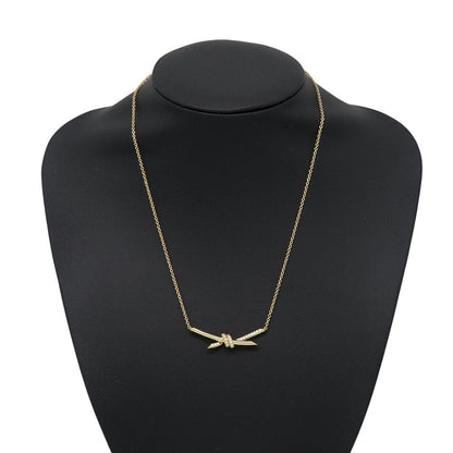 Tiffany & Co Necklace Knot Pendant Diamond Total 18k Yellow Gold — view 4