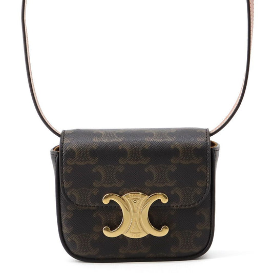 Celine Shoulder Bag Mini Claude Trio Leather Pochette