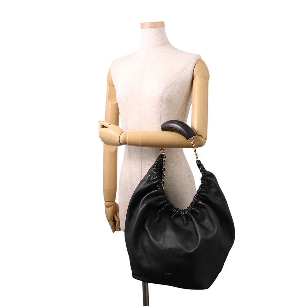 Loewe Shoulder Bag Squeeze Melo Nappa Lambskin 2-Way Black — view 4
