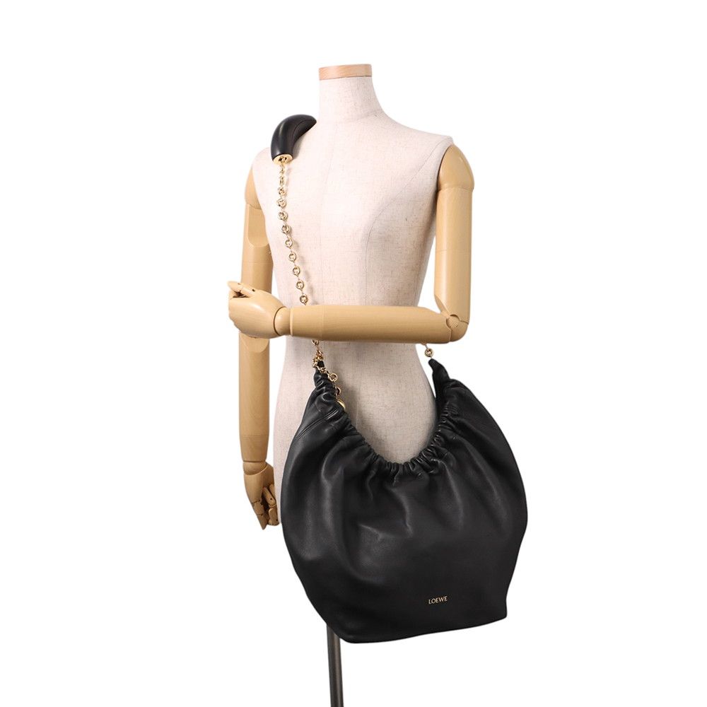 Loewe Shoulder Bag Squeeze Melo Nappa Lambskin 2-Way Black — view 5