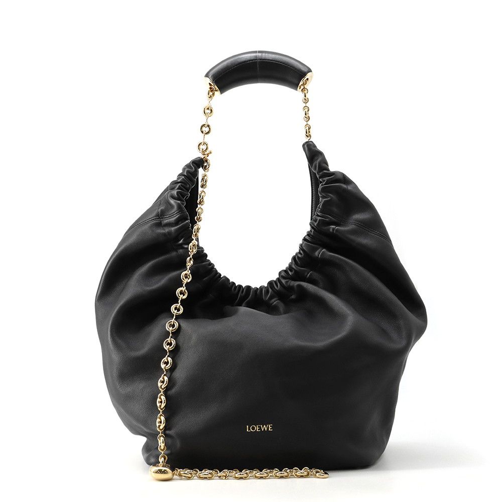 Loewe Shoulder Bag Squeeze Melo Nappa Lambskin 2-Way Black