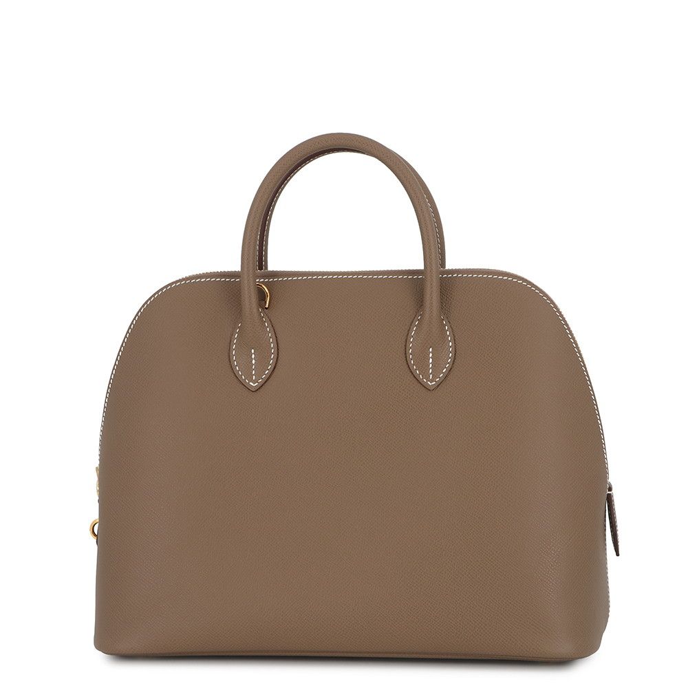 Hermes Handbag Bolide 30 Etoupe Gold Epsom 2-Way