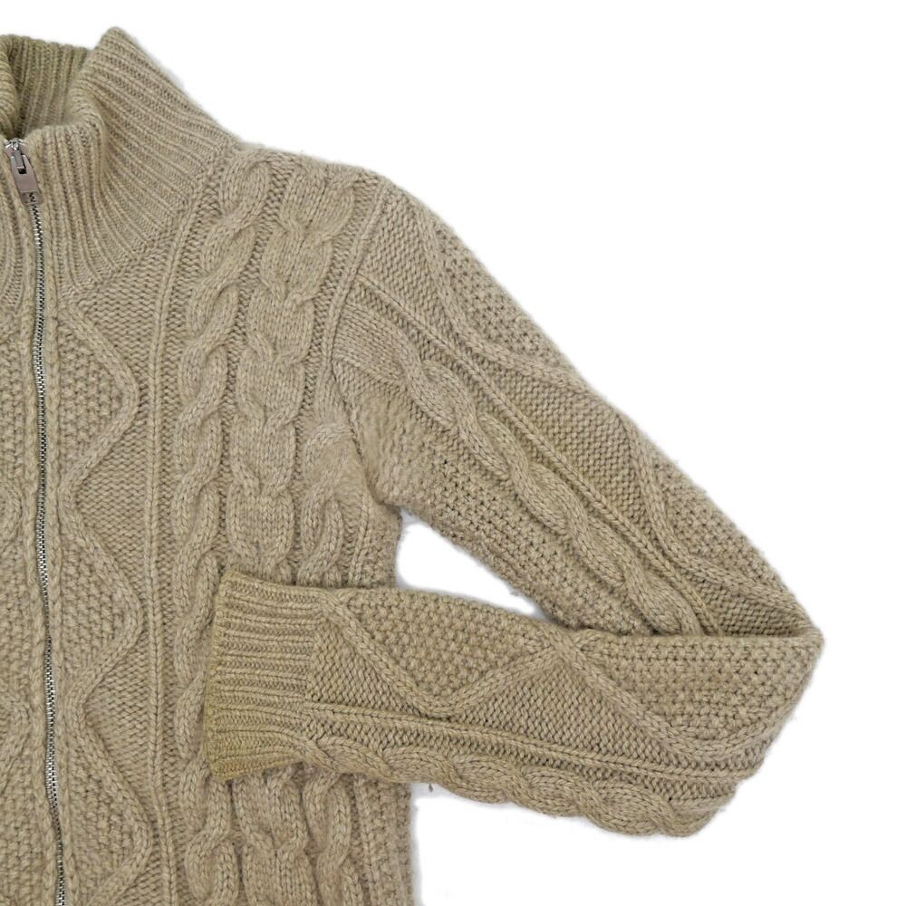 Dior Cable Knit Zip Up Jacket S Beige — view 5