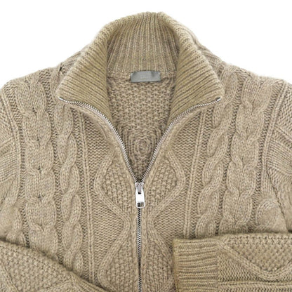 Dior Cable Knit Zip Up Jacket S Beige — view 3
