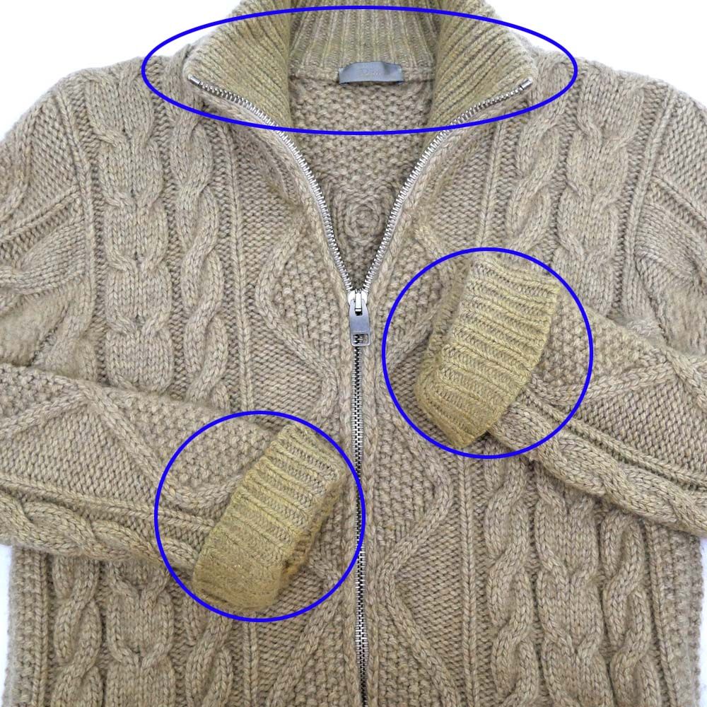 Dior Cable Knit Zip Up Jacket S Beige — view 4