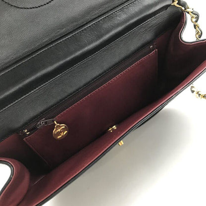 Chanel CC Logo Lambskin Half Moon Turnlock Chain Shoulder Bag Black — view 9