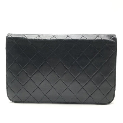 Chanel CC Logo Quilted Push Lock Leather Chain Shoulder Bag Black — view 2