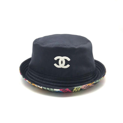 Chanel CC Logo Reversible Hat 24c Hat Navy Multi Color Present — view 2