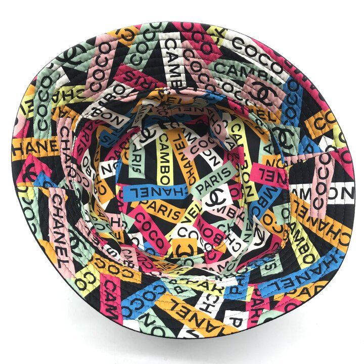 Chanel CC Logo Reversible Hat 24c Hat Navy Multi Color Present — view 6