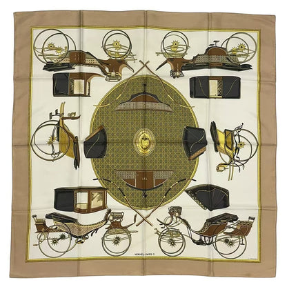Hermes Carre 90 Silk Scarf les Voitures a Transformation Folding Top Carriage