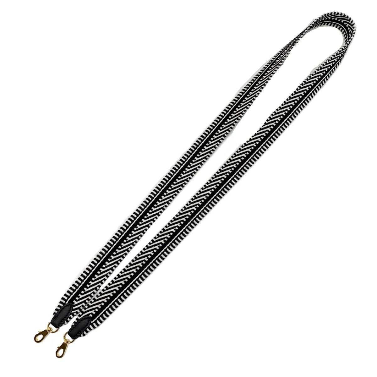 Hermes Shoulder Strap Wsr White Black Canvas Replacement — view 3