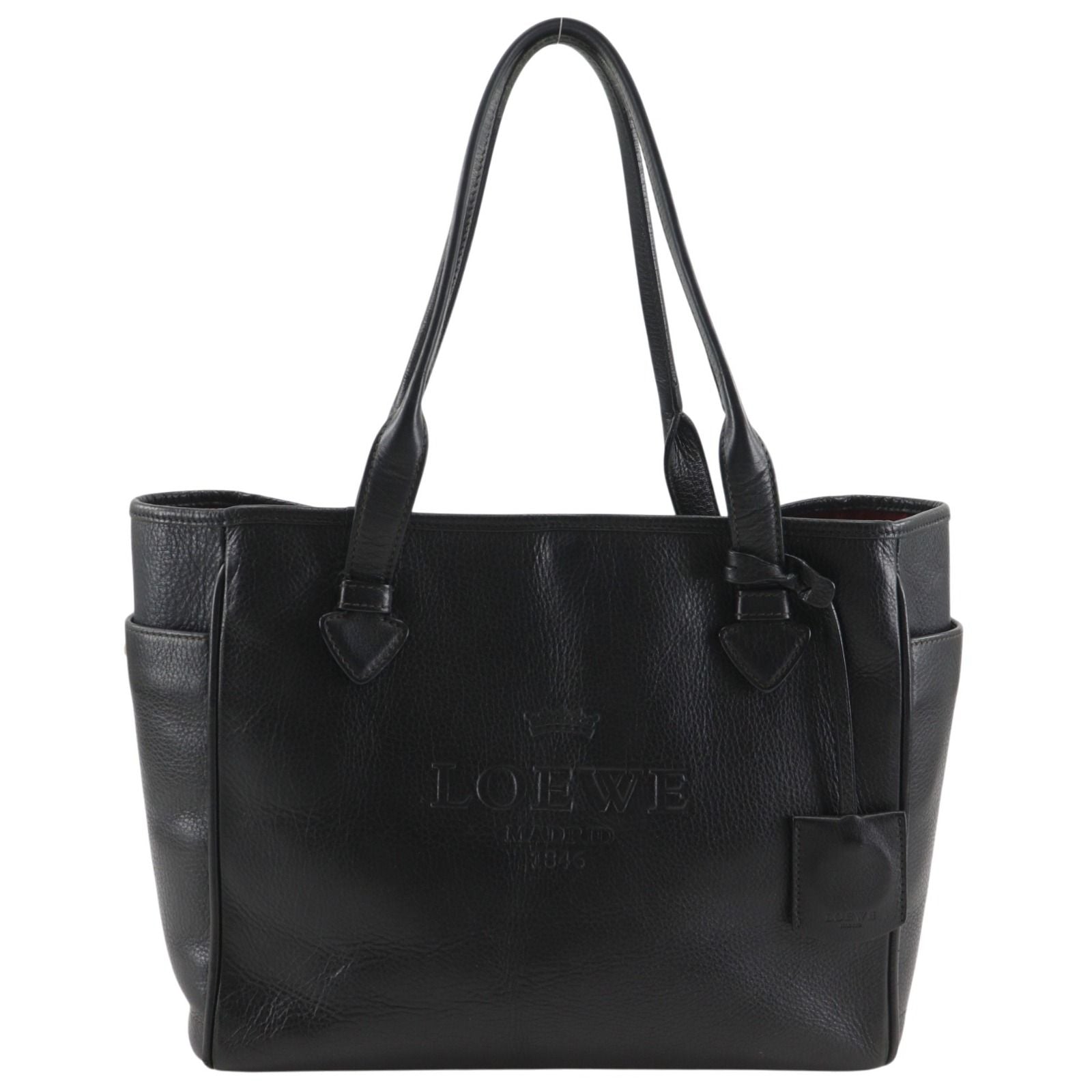 Loewe Heritage Leather Black Tote