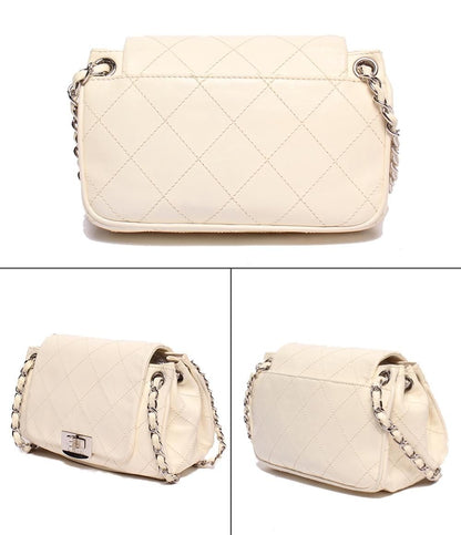 Chanel Chain Shoulder Bag Silver 2.55 Wild Stitch Double Single Flap — view 2