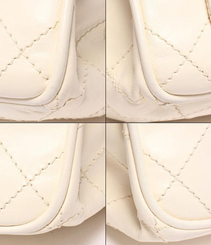 Chanel Chain Shoulder Bag Silver 2.55 Wild Stitch Double Single Flap — view 5