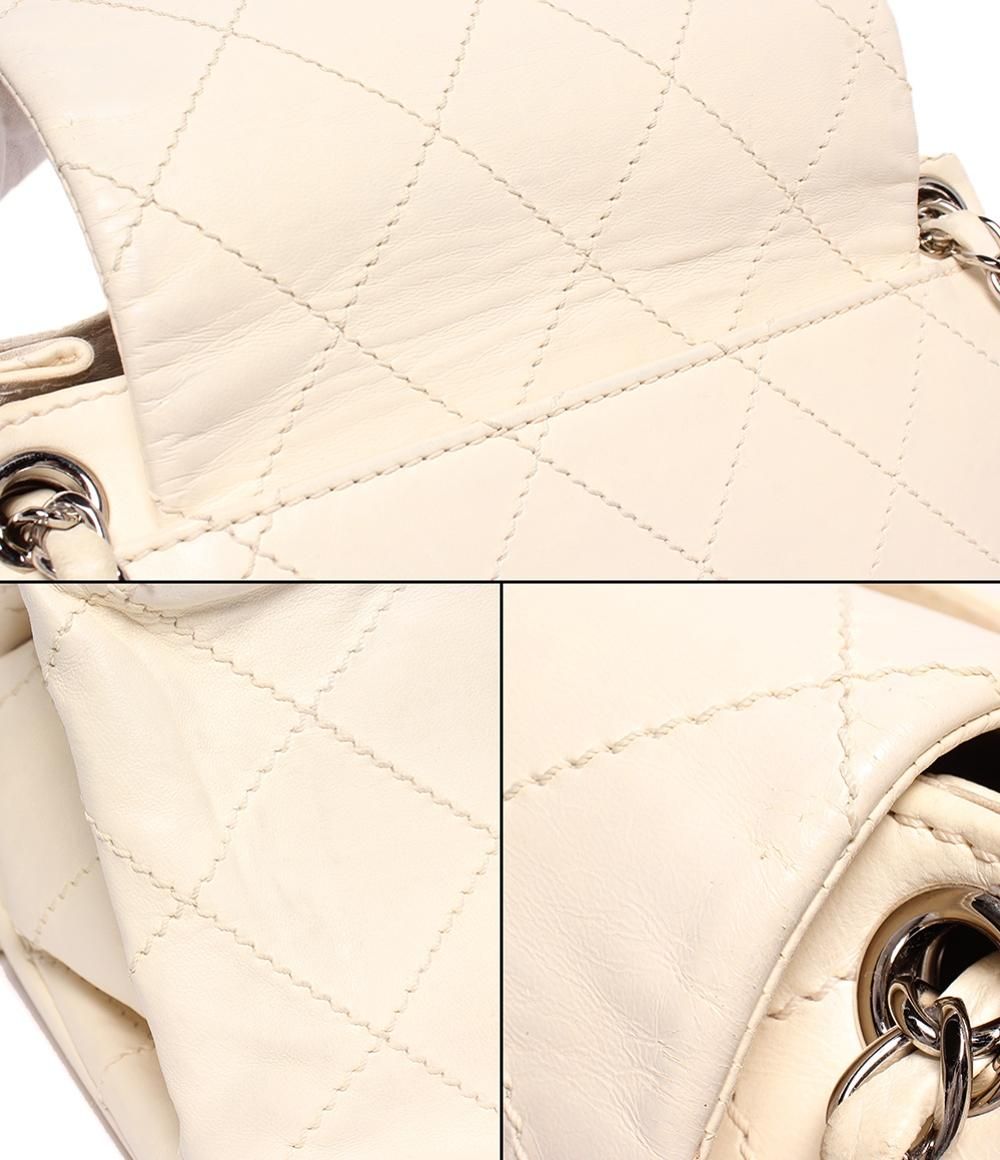 Chanel Chain Shoulder Bag Silver 2.55 Wild Stitch Double Single Flap — view 9