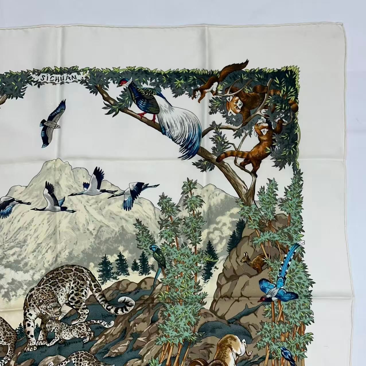 Hermes Carre 90 Silk Scarf Sichuan Animal Print Multi — view 3