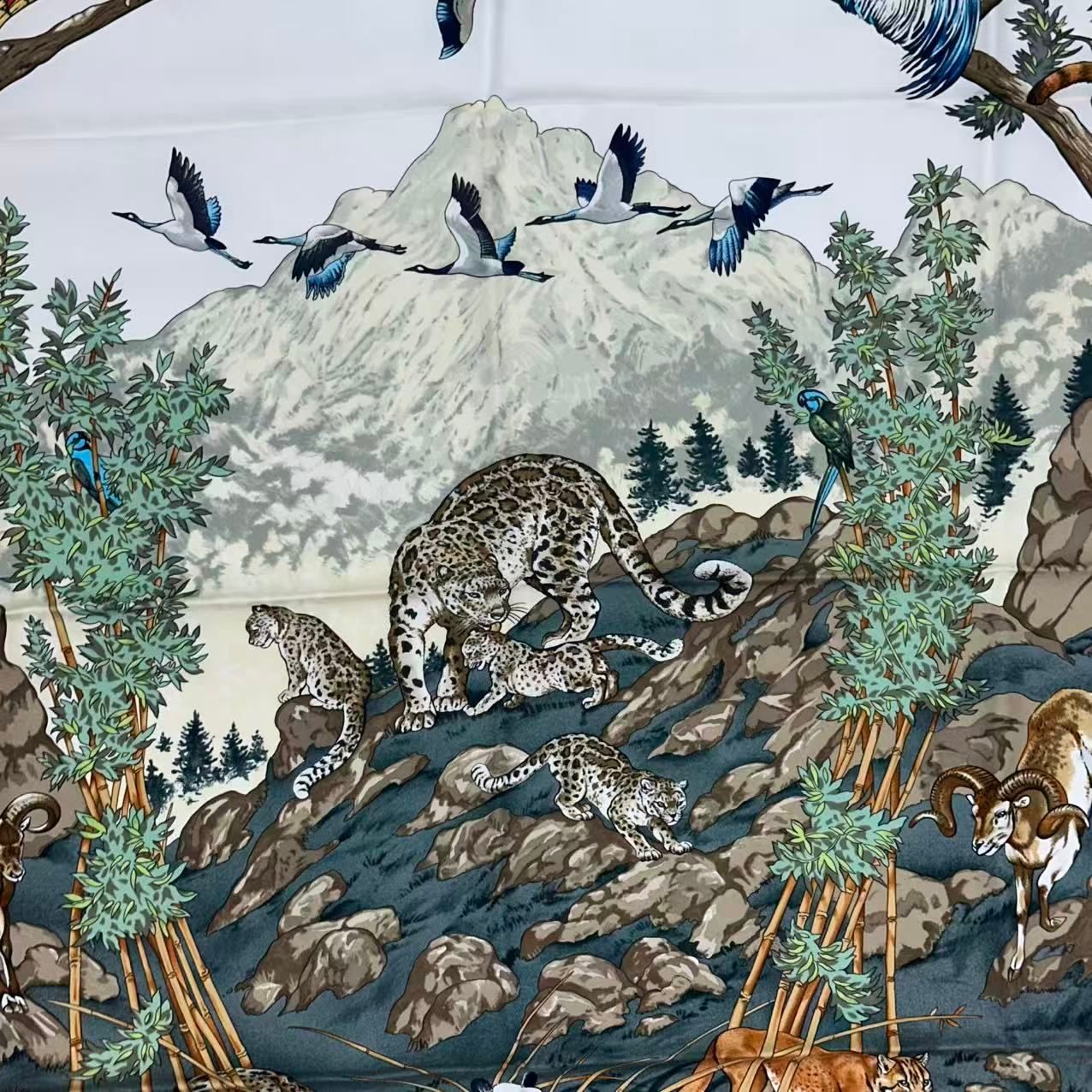 Hermes Carre 90 Silk Scarf Sichuan Animal Print Multi — view 6