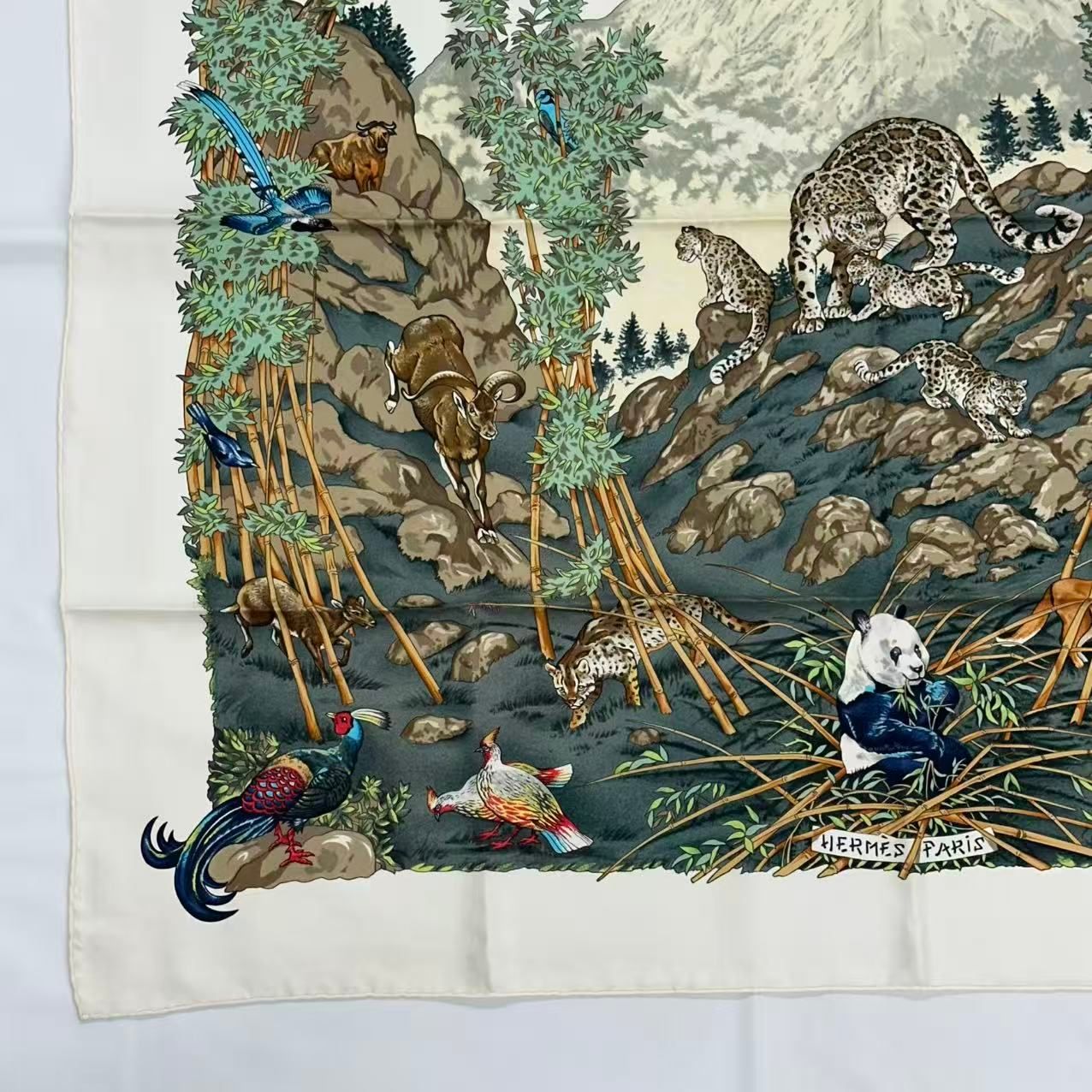 Hermes Carre 90 Silk Scarf Sichuan Animal Print Multi — view 4