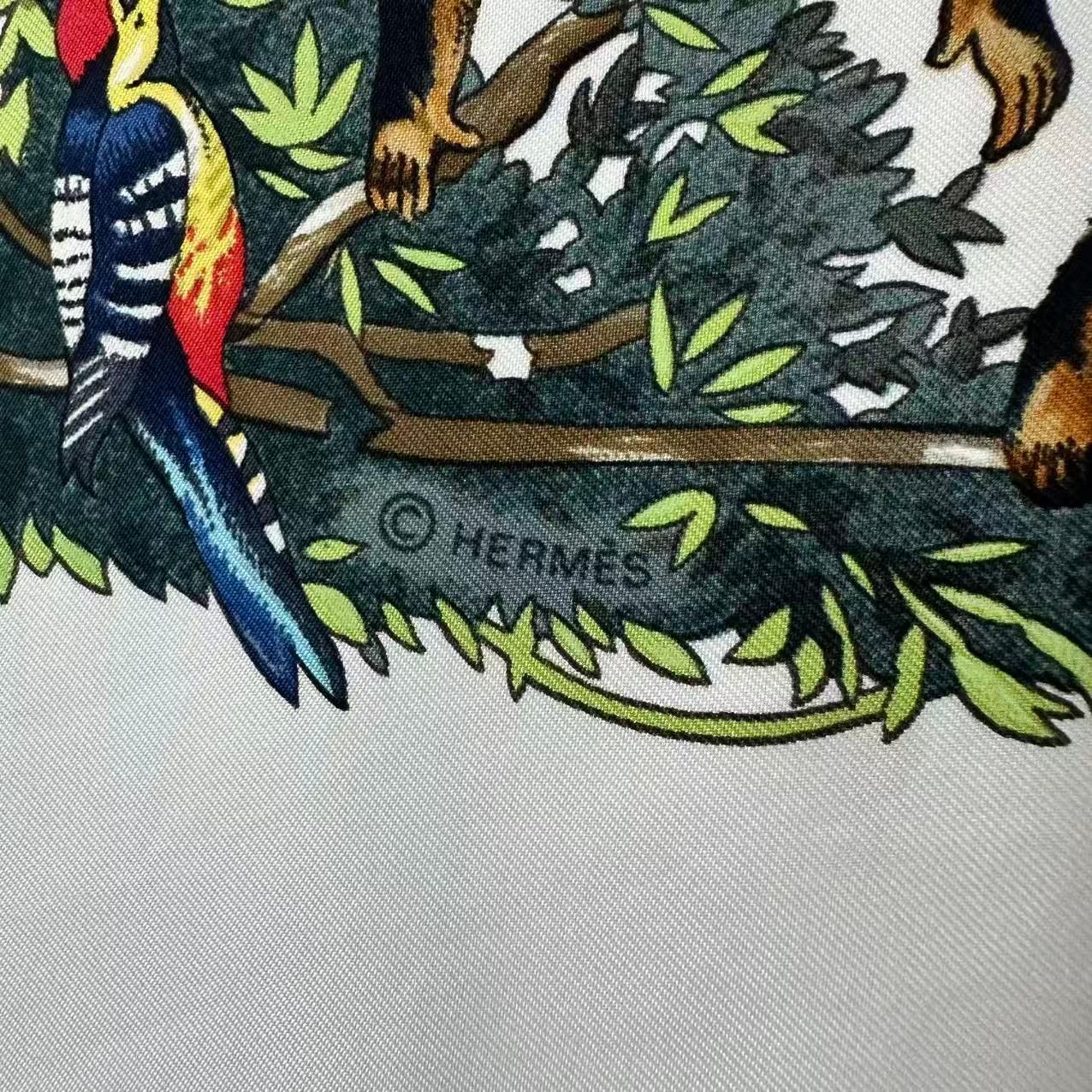 Hermes Carre 90 Silk Scarf Sichuan Animal Print Multi — view 8